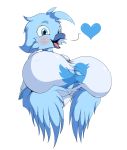  &lt;3 2019 alpha_channel anthro avian beak big_breasts breasts clothing digital_media_(artwork) female hi_res huge_breasts meme open_beak open_mouth simple_background solo suirano torn_clothing transparent_background tweetfur twitter 