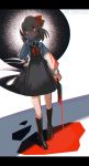 blood blood_on_face blood_on_fingers blood_stain bloody_clothes bloody_weapon blouse cleaver darkness hair_ribbon highres kky long_sleeves red_eyes ribbon rumia short_hair skirt touhou weapon 