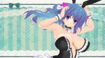  3d 3d_custom_girl animal_ears blue_eyes blue_hair blush breasts bunny_ears frills highres long_hair looking_at_viewer solo taii_(tng1014) wrist_cuffs 