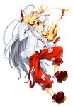  fire fujiwara_no_mokou gif_artifacts ka-san pants solo touhou 