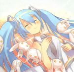  bad_id bad_pixiv_id blue_eyes bunny closed_eyes hatsune_miku keijou_(cave) long_hair lying necktie solo twintails very_long_hair vocaloid 
