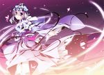  bug butterfly frills hat insect japanese_clothes obi open_mouth pink_hair purple_eyes saigyouji_yuyuko sash solo t-ray touhou 