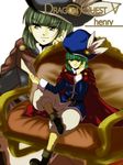  boots cape dragon_quest dragon_quest_v green_eyes green_hair hat henry_(dq5) male_focus solo tokitubo zoom_layer 
