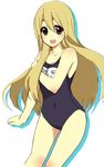  bad_id bad_pixiv_id blonde_hair blue_eyes covered_navel isk k-on! kotobuki_tsumugi long_hair navel one-piece_swimsuit school_swimsuit shadow solo swimsuit 