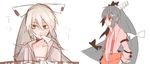  aharan bow fujiwara_no_mokou grey_hair hair_bow jpeg_artifacts long_hair red_eyes suspenders touhou 