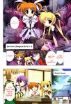  angry are_you_my_master blonde_hair brown_eyes brown_hair crossover fate/stay_night fate_(series) fate_testarossa fujimura_taiga hard_translated highres lyrical_nanoha magical_girl mahou_shoujo_lyrical_nanoha mahou_shoujo_lyrical_nanoha_the_movie_1st matou_sakura multiple_girls purple_eyes purple_hair red_eyes red_hair ribbon takamachi_nanoha thighhighs toosaka_rin translated tsuzuki_maki type-moon 