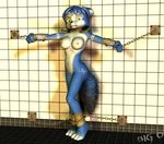  1girl 3d afraid animal_ears barefoot bdsm bondage bound breasts chains collar cuffs feet female full_body furry krystal nipples nude paws slave solo star_fox tail toes you_gonna_get_raped 