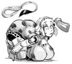  1girl aegis_(persona) all_fours animal_ears ass borvar breasts cow_girl cowbell female_only femsub happy_trance huge_ass large_breasts penis persona persona_3 robot saliva short_hair solo spiral_eyes symbol_in_eyes tail tech_control 