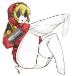  ass bad_id bad_tumblr_id blonde_hair borvar breasts cosplay fusion garter_straps hollow_eyes hollow_mouth hood hood_up hooded_dress large_breasts mario_(series) mask persona persona_3 robot short_hair shy_gal shy_gal_(cosplay) sleeves_past_wrists solo thighhighs transformation white_legwear 