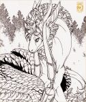  2018 ambiguous_gender dragon feathered_dragon feathered_wings feathers feral shinerai sketch solo traditional_media_(artwork) wings 