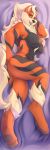  2018 anthro anthrofied arcanine areola big_breasts black_fur breasts conditional_dnp fangs female fur half-closed_eyes looking_at_viewer multicolored_fur nintendo nipples open_mouth piercing pok&eacute;mon pok&eacute;mon_(species) pok&eacute;morph red_fur scappo solo teeth tongue tongue_piercing video_games white_fur yellow_eyes 