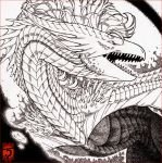  2018 ambiguous_gender dragon open_mouth shinerai sketch teeth traditional_media_(artwork) wyvern 