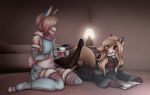  2018 anthro arm_warmers armwear booties bow canine clothed clothing crossdressing crynevermore cute dress feet fluffy fox friends fur gaming girly gloves happy hoodie hybrid leggings legwear male mammal mittens multicolored_fur paws skirt skye socks stockings three_tone_fur two_tone_fur 