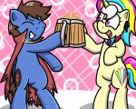  2018 5:4 clothed clothing digital_media_(artwork) duo equine fan_character female feral fur hair horn male mammal my_little_pony open_mouth pegasus pokefound smile unicorn wings 
