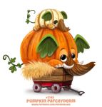  ambiguous_gender black_eyes cryptid-creations duo elephant feral flora_fauna food food_creature fruit hay leaf mammal plant proboscidean pumpkin simple_background tusks wagon white_background 