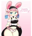  &lt;3 &lt;3_eyes 4_fingers alternate_species anthro artist big_thighs blue_eyes bow breasts camel_toe choker clothed clothing clothing_lift costume dress eeveelution eyebrows eyelashes female fur gloves gloves_(marking) hair hairband hashu head_piece lagomorph looking_at_viewer maid_uniform mammal markings nintendo panties pink_hair pink_theme pok&eacute;mon pok&eacute;mon_(species) pok&eacute;morph presenting queenie_(hashu) seductive short_hair simple_background skimpy skirt skirt_lift smile solo sylveon thick_thighs thigh_gap thought_bubble underwear uniform video_games white_fur wide_hips 