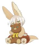 1other brown_eyes furry kawasemi27 made_in_abyss nanachi_(made_in_abyss) plush rabbit short_hair white_hair 