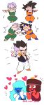  2others 3boys :d black_eyes black_hair blue_eyes blue_hair blush blush_stickers boots bright_pupils chibi crossover dougi dragon_ball dragon_ball_z excited fingers_together frog8366 frown full_body fusion fusion_dance gotenks hair_over_eyes hand_on_hip happy heart highres index_finger_raised looking_at_another multicolored_hair multiple_boys multiple_others open_mouth outstretched_arms power_connection purple_hair ruby_(steven_universe) sapphire_(steven_universe) serious short_hair simple_background smile son_goten sparkle spiked_hair standing steven_universe teeth trunks_(dragon_ball) twitter_username two-tone_hair upper_body v white_background wristband 