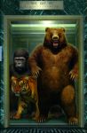  1997 all_fours animorphs ape bear big_jim_(animorphs) black_fur brown_fur building carpet claws david_mattingly elevator fangs feline female fur gorilla grizzly_bear jake_berenson male mammal marco_(animorphs) office_building official_art orange_fur primate rachel_(animorphs) siberian_tiger sign silverback_gorilla stripes tiger toe_claws 