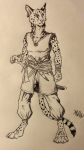  0laffson 2016 4_toes 5_fingers anthro cheetah clothed clothing digital_media_(artwork) feline female mammal sketch smile solo standing toes traditional_media_(artwork) 