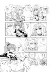  4koma azur_lane bird cat chick comic commentary_request cup emile_bertin_(azur_lane) jean_bart_(azur_lane) le_temeraire_(azur_lane) multiple_girls souen_hiro tea teacup teapot translated zzz 