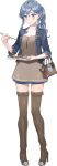  alternate_costume bag blue_eyes blue_hair boots casual chopsticks closed_mouth drew_(drew213g) fish food gotland_(kantai_collection) handbag high_heel_boots high_heels jacket kantai_collection long_hair medium_dress mole mole_under_eye official_art open_clothes open_jacket ponytail saury sheep shirt thigh_boots thighhighs white_shirt zettai_ryouiki 