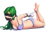  arched_back ass bangs barefoot bdsm bishoujo_senshi_sailor_moon blindfold blush bondage bound bra breasts choker feet full_body gag gbeeee gloves green_hair hogtie long_hair lying medium_breasts meiou_setsuna on_stomach panties ponytail restrained rope sailor_pluto sweat tiara underwear white_gloves 