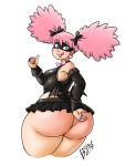  1girl ass bendacriss blue_eyes boku_no_hero_academia haneyama_kazuho huge_ass pink_hair plump simple_background solo tagme thick_thighs thighs white_background wide_hips 