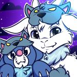  ambiguous_gender anthro claws costume cute duo fangs feral fur fur_tuft halloween holidays looking_at_viewer nintendo ori ori_and_the_blind_forest owo pink_nose pok&eacute;mon pok&eacute;mon_(species) popplio simple_background tuft video_games white_fur 
