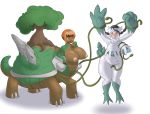  2017 4_fingers abomasnow all_fours big_breasts blue_nipples blush breasts brown_skin candice_(pok&eacute;mon) duo female female/female flora_fauna fur fusion gardenia_(pok&eacute;mon) gloves_(marking) green_skin hair invalid_tag markings multicolored_fur nintendo nipples nude orange_hair pine_tree plant pok&eacute;mon pok&eacute;mon_(species) pok&eacute;morph post_transformation pussy pussy_juice reptile rock scalie shell simple_background snow taur tentacle_sex tentacles thetransformtentacle torterra tree video_games vines white_fur 