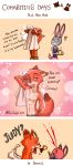  ! abs beverage biceps blood blush canine clothed clothing coffee comic cup disney duo english_text female fox hi_res judy_hopps lagomorph male mammal muscular muscular_male nick_wilde nosebleed peanut.k pecs rabbit seductive sparkles text topless towel wet zootopia 
