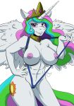  2018 abs alpha_channel anthro anthrofied big_breasts bikini breasts camel_toe clothing collar equine exposed_breasts feathered_wings feathers female friendship_is_magic hair hand_on_hip horn looking_at_viewer mammal multicolored_hair my_little_pony navel nipples portrait princess_celestia_(mlp) purple_eyes simple_background sling_bikini smile solo swimsuit three-quarter_portrait transparent_background winged_unicorn wings yawg 