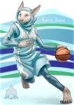  2017 5_fingers 5_toes abstract_background action_pose ada_oz anthro ball barefoot basketball basketball_(ball) basketball_uniform biped black_claws brandt&#039;s_hedgehog breasts character_name claws clothed clothing cool_colors digital_drawing_(artwork) digital_media_(artwork) english_text eulipotyphlan fba feet female front_view full-length_portrait fur furgonomics grey_eyes grey_fur grey_nose hedgehog hijab holding_ball holding_object humanoid_feet lighting logo looking_aside looking_away mammal medium_breasts open_mouth open_smile outline plantigrade portrait pose raised_leg ruqayya_barakah shadow smile snout solo sportswear text toe_claws toes uniform watermark whiskers 