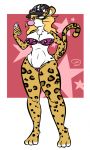  anthro baseball_cap big_breasts blonde_hair breasts bubble_gum cellphone clothing digital_media_(artwork) eyeshadow felid feline female fur gyaru hair hat holding_object hyoko_(mdjoe) invalid_tag leopard leopard_print lingerie makeup mammal mdjoe pantherine phone simple_background solo spots whiskers 