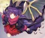  blush cape dragon_girl dragon_wings dress fire_emblem fire_emblem:_seima_no_kouseki fire_emblem_heroes gloves halloween long_hair looking_at_viewer mamkute multi-tied_hair myrrh open_mouth purple_hair red_eyes short_hair simple_background smile solo twintails wings wspread 