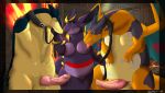  absurd_res anthro balls charizard collar fan_character female feral hi_res knot larger_male leash male nidoqueen nintendo nipples penis pok&eacute;mon pok&eacute;mon_(species) size_difference syntex typhlosion video_games 