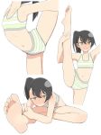  black_hair blush bra feet green_eyes salpin02 soles stretching tagme underwear 