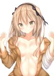  girls_und_panzer no_bra numpopo open_shirt shimada_arisu 