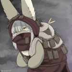  1girl brown_eyes furry kawasemi27 made_in_abyss rabbit short_hair solo white_hair 