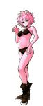  ashido_mina black_sclera boku_no_hero_academia highres horikoshi_kouhei horns lingerie pink_skin source_request underwear 