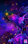  2018 ambiguous_gender arthropod blue_scales bust_portrait claws constellation digital_media_(artwork) dragon ear_frills fae_dragon feral firefly flight_rising frill galaxy glowing head_frill insect looking_up markings night_sky outside pink_eyes pink_scales portrait purple_scales purple_theme scales scalie signature sky solo star starry_sky wings zekrio 