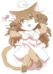  1girl brown_eyes brown_hair cat cat_busters furry long_hair open_mouth solo tomamori_yua 