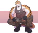  2018 anthro biceps bozi digital_media_(artwork) feline fur hi_res male mammal muscular muscular_male pecs scar stripes tiger 
