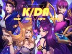  absurdres ahri akali breasts character_name cleavage commentary evelynn group_picture heart highres huge_filesize idol k/da_(league_of_legends) k/da_ahri k/da_akali k/da_evelynn k/da_kai'sa kai'sa league_of_legends lipstick maiulive makeup multiple_girls 