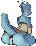  anthro anus argonian blush breasts butt cum cum_in_ass cum_inside female gaping gaping_anus horn looking_back presenting presenting_hindquarters pussy reccand scalie smile solo the_elder_scrolls video_games 