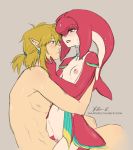  &lt;3 2018 anthro blonde_hair blue_eyes blush breasts breath_of_the_wild duo female hair humanoid hylian interspecies link male mammal marine mipha naapuru nintendo nipples not_furry nude open_mouth penetration penis pointy_ears pussy sex simple_background straddling the_legend_of_zelda vaginal vaginal_penetration video_games yellow_eyes zora 