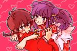  1boy 1girl black_hair chinese_clothes double_bun long_hair ranma_1/2 saotome_ranma shampoo_(ranma_1/2) 