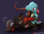  bdsm bite blush bondage bound male male/male nintendo penis pok&eacute;mon pok&eacute;mon_(species) salandit spanking totodile video_games vitrex 