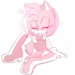  amy_rose breasts clothing dress eyes_closed female flying_sweatdrops footwear gloves headband hearlesssoul nipple_slip nipples one_breast_out panties shoes simple_background sitting solo sonic_(series) star sweat sweatdrop underwear upskirt white_background 