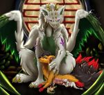  breastfeeding breasts canine cub dragon embarrassed family_photo female fox kira_redpaw male mammal nine_tailed_fox weiss weisswinddragon wings young 